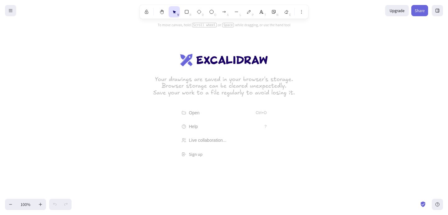 Screenshot of the Excalidraw website